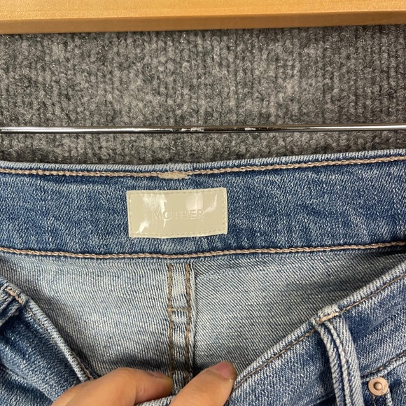 MOTHER $248 Denim Jeans The Stunner Zip Ankle Step Fray Raw Hem Light Wash 30 - Picture 9 of 12